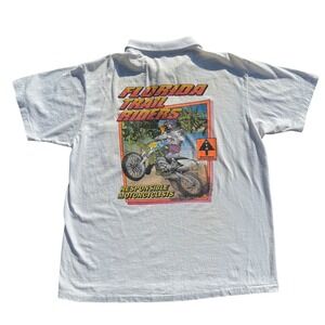 Vintage Jerzees Florida Trail Riders Motorcycle Polo Shirt Mens‎ L